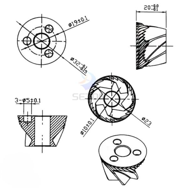 31Mm*12.5Mm*24Mm Burr Grinder Blades Used Stainless Steel For Commercial