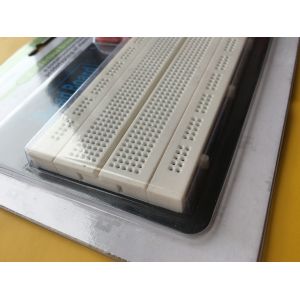 White ZY-W1201 830 Tie-points Solderless Prototype Breadboard with Metal Plate