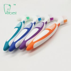 Nylon Bristle Oral Care Denture Tooth Brush Two Head