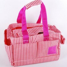 Red Lovely Checked Canvas Girl’s Pet Carriers odm-z17