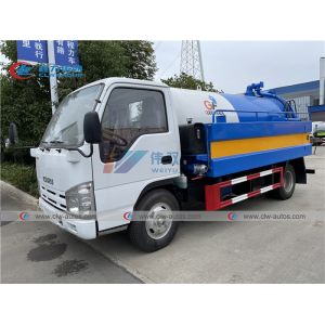 Quality ISUZU 4x2 5cbm Sewage Vacuum Truck With Q235A Tank for sale