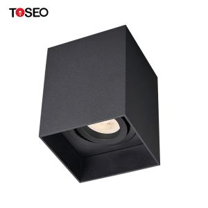 Aluminum Adjustable Surface Mounted LED Downlight Square Modern Black GU10 Anti