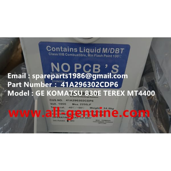 41A296302CDP6 CAPACTIOR GE TEREX UNIT RIG BUCYRUS MT4400AC MT5500 MT3600 NTE240 NTE260 NHL DUMP TRUCK HAULER MINING