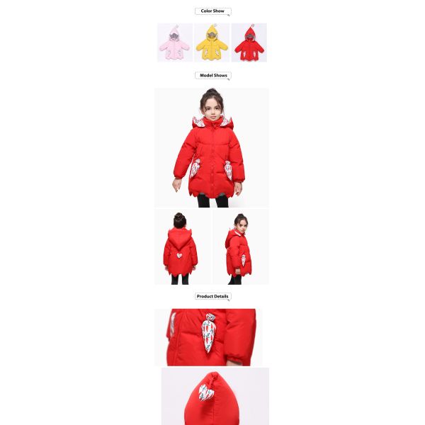 Chinese Clothing Companies Kids Snow Suit Long Style White Duck Down Coat Kids Warm Girls Size 6 Winter Jacket