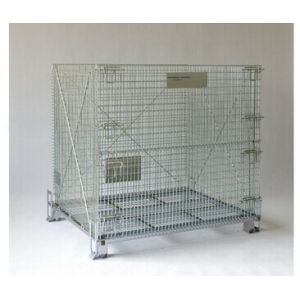 China Foldable Wire Mesh Container With Steel Wire Galvanized on sale