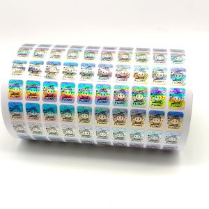 Square Anti Counterfeit Labels Sheet Gold Hologram Sticker Printing