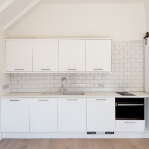 Custom White Simple Style Kitchen Cabinets Matt Melamine Kitchen Cabinets