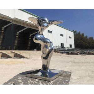 Fairy Modern Stainless Steel Sculpture , Outdoor Metal Lawn Sculptures