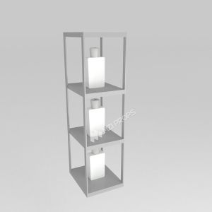 Display Showcase Grey Wooden Showcase Cabinet For Space-Saving Store Design And