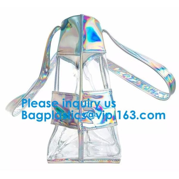 Holographic Women Fashion Hologram Laser Drawstring Backpack School Sport Gym Tote Bag,Cosmetic Bag Travel Storage Zippe