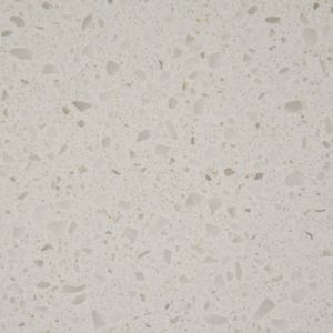 12MM Pristine White Recycled Glass Decorative Flooring Tile Quartz