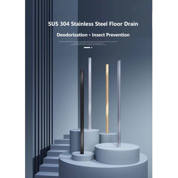 Hotel Brushed Surface Modern Simple Fashion Extremely Narrow Wide Linera Floor Drain