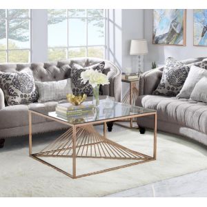 Metal Geometric Frame Coffee Table Console Table with Stainless Steel Base