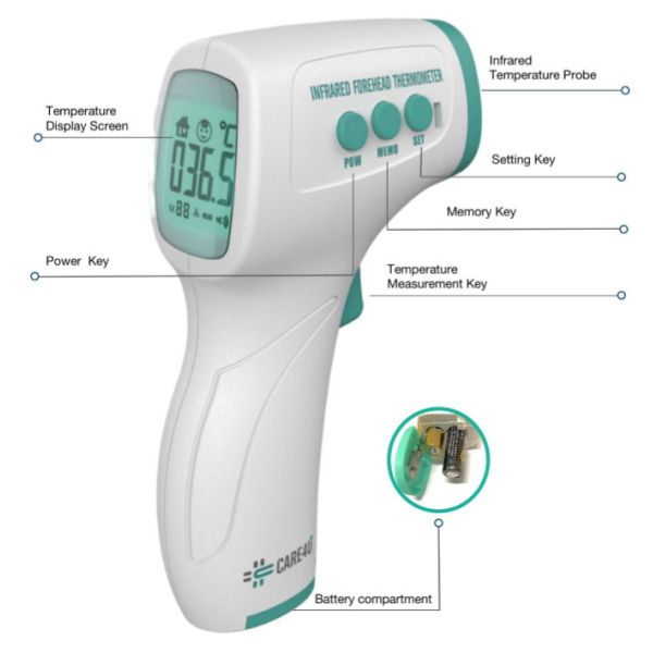 Buy ABS Plastic High Precision Human Forehead Ear Thermometer at wholesale prices