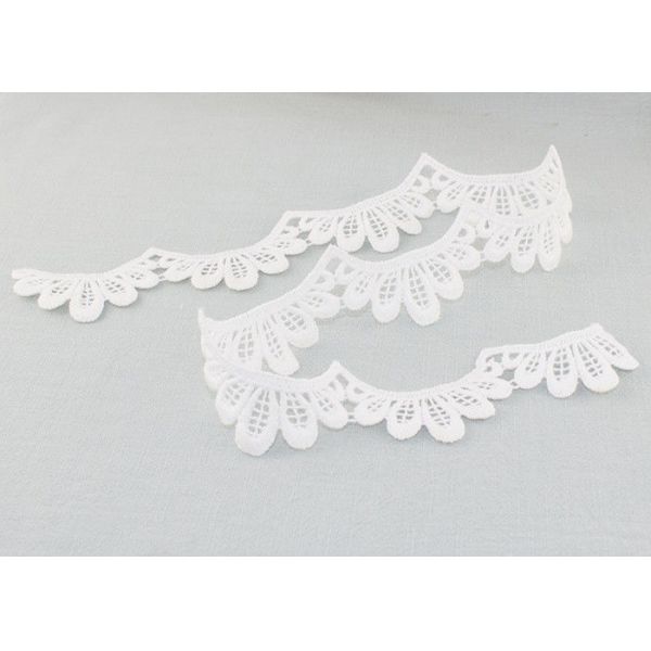 Scalloped Edge Venice Lace Trim Organic Cotton Wedding Embroidered Lace Trim For Bridal Show