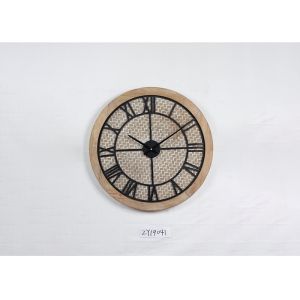 Circular Wrought Iron Wood Vintage Retro Wall Clock