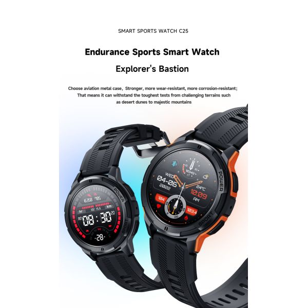 C25 Sports Rugged Outdoor Smart Watch Aviation Metal Case 1.69 inch