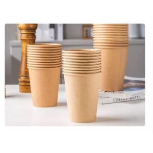 12oz Kraft Hot Coffee Paper Cup 350ml Matcha Insulated Boba Cup Single Wall