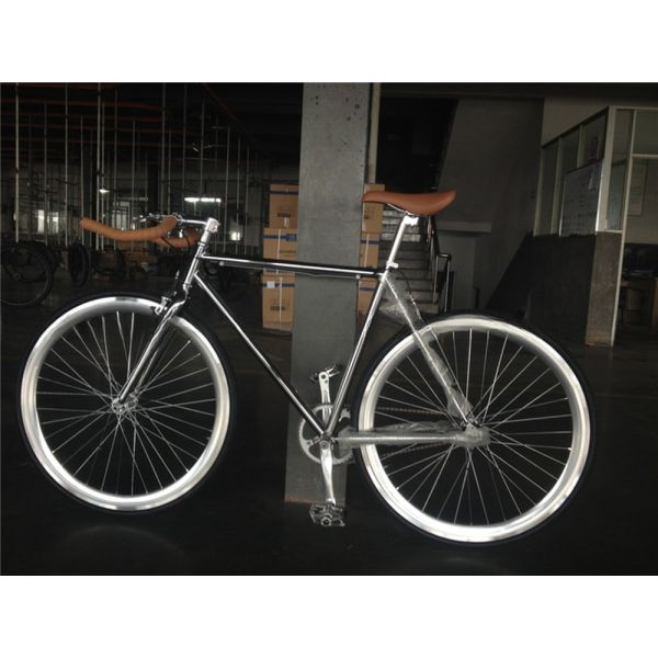 NO Foldable 700C Chrome Color Single Speed Adult Racing Fixie Bike from OEM Taiwan Parts