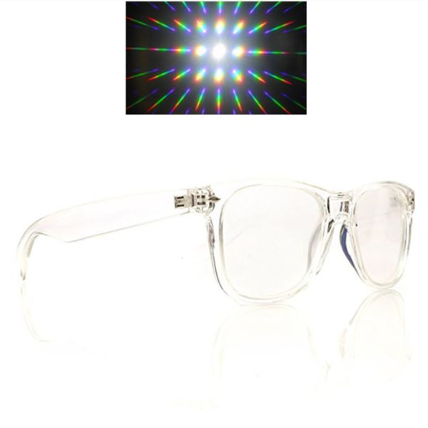Buy Customized LOGO Rave Prism Grating Glasses Rainbow Fireworks / Spiral at wholesale prices