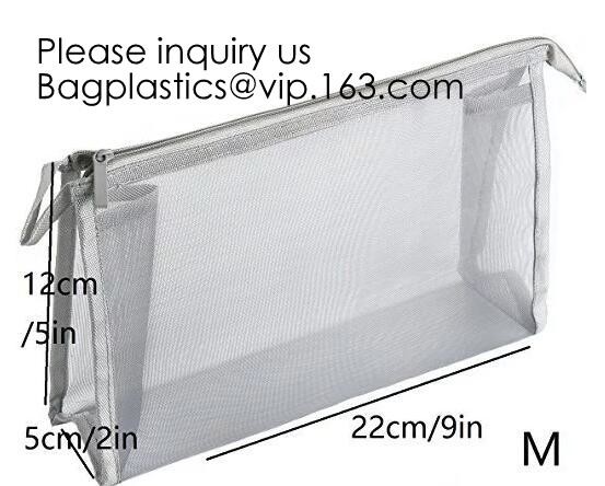 Buy Mesh Bags Makeup Bags Cosmetic Travel Organizer Bags Mesh Zipper Pouch Pencil Case,Assorted Piped Pouches, bagease pac at wholesale prices