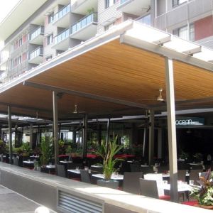 300mm Width Plank Ceiling Tiles Windproof Exterior Plain Perforated Pattern