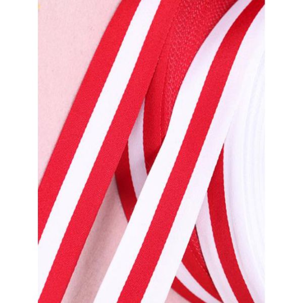 Wholesale Cheap Grosgrain Ribbon 40mm In Stock Red White Polyester Designer Logo Ribbon