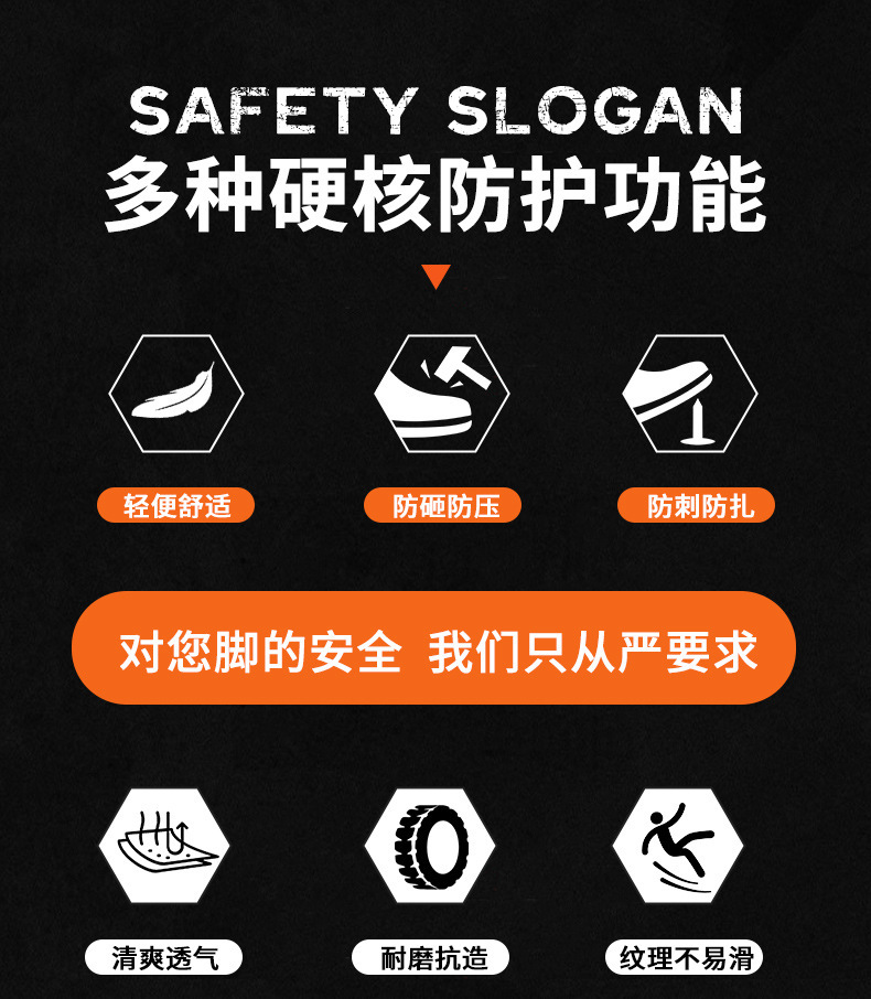 Black Comfortable Safety Shoes Steel Toe Work Shoes Anti-Puncture Kevlar Safety Shoes For Men Industrial Work Shoes EVA Sole