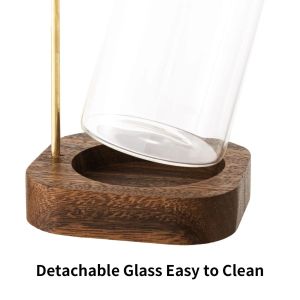 Inverted Wood Incense Stick Holder with Wooden Base for Home Decor Yoga and