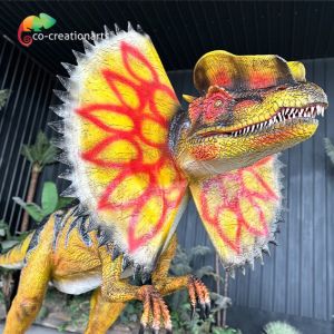 Simulation Dinosaur Water Spray Animatronic Dilophosaurus For Jurassic Them Park