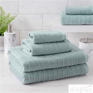 China 100% Cotton Textured Bath Towel Set of 6 Soft Luxurious Bathroom Towels on sale
