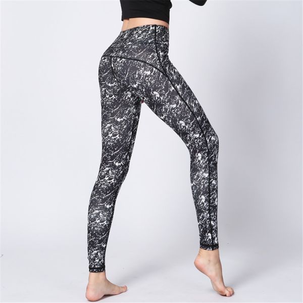 CPG Global Women's Seamless Gym Fitness Floral Black Sport Pants Yoga Leggings HK34