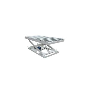 Aluminum Assembly Line Roller Lift Table Is Used For Cargo Transportation In The