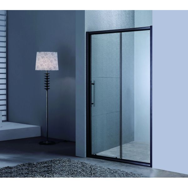 Buy Sliding Shower Doors 120*190cm Size 5/6mm Tempered Glass Aluminium Black Frame at wholesale prices