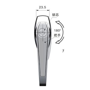 Paddlockable Garage Door Handle Lock Silver Key Cylinder Lock