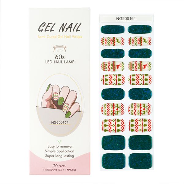 Uv gel Hot Sell Semi Cured Wraps Long Lasting Gel Nail Stickers New Arrival Styles Nail Gel Wraps With Uv Lamp