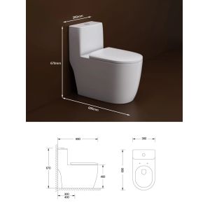 One Piece Toilet for Bathrooms Elongated Power Flush Quiet Soft Close Seat Easy