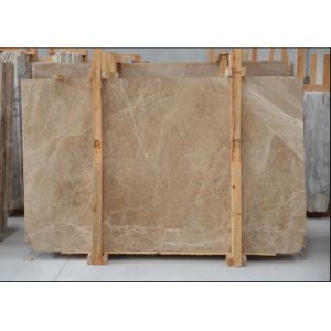 Light Cream Engineered Stone Countertop , Polished Marble Tile Kitchen