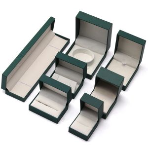 Luxury Green Jewelry Paper Box Earrings Necklace Pendant Ring Packaging Custom Logo