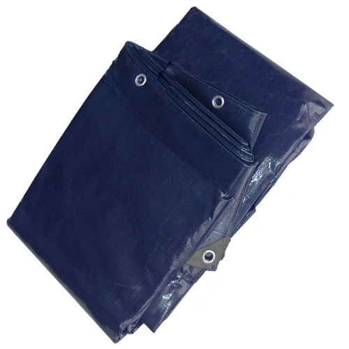 5M x 11M HEAVY DUTY BLUE BEIGE TARPAULIN Poly Tarp Cover Sheet with Eyelets
