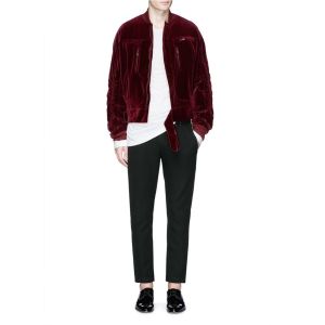 Mens Ruche Sleeve Winter Cotton Velvet Jacket
