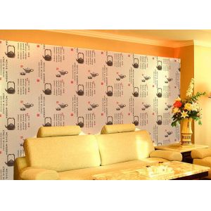 Durable Non Pasted Waterproof Chinese Pattern Wallpaper With Teapot / Ancient