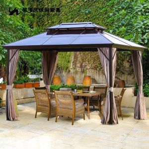 Roof Pavilion Aluminum hardtop galvanized metal High quality garden Modern