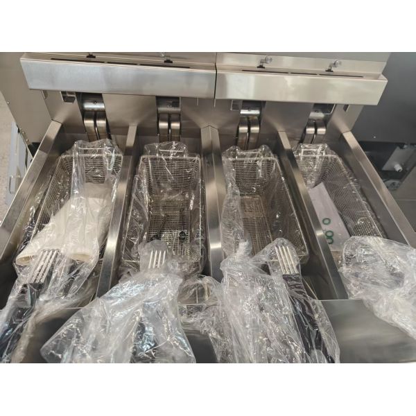 Professional Touchscreen smart panel 4tank 4baskets 28KW 304SUS Electric Chips Open Fryer