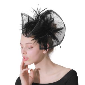 International Shipping Sinamay and Feather Fascinator Hat with Goose Feather