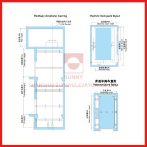 speed 0.5m/S Painted Steel Industrial Freight Elevator With Low Noise External