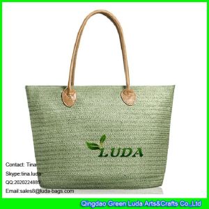 Quality LUDA green handbags promotion lady paper straw bags handbags women for sale