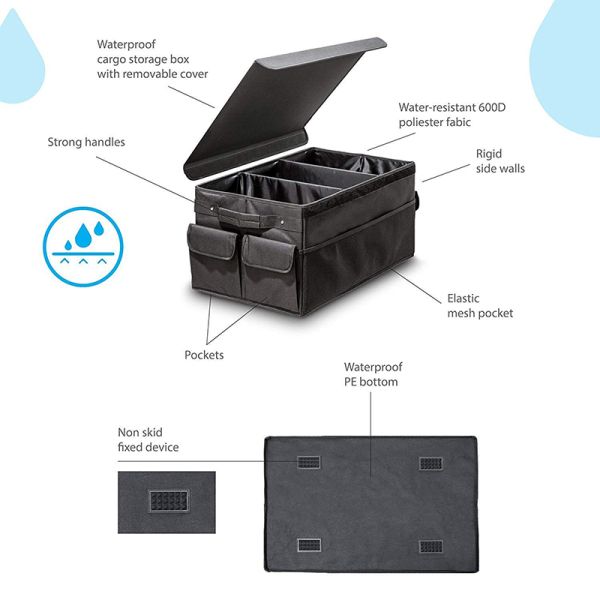 Hot selling Amazing design car Trunk Organizer with Lid Cover