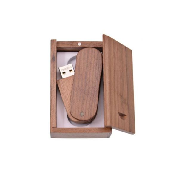 Buy 4GB 8GB 16GB USB Flash Drive Swivel Model , Walnut Block Wood USB 2.0 Flash Drive at wholesale prices