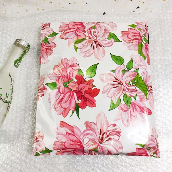 0.06mm Colorful Flowers Custom Poly Mailers With Logo Self Sealing Tear